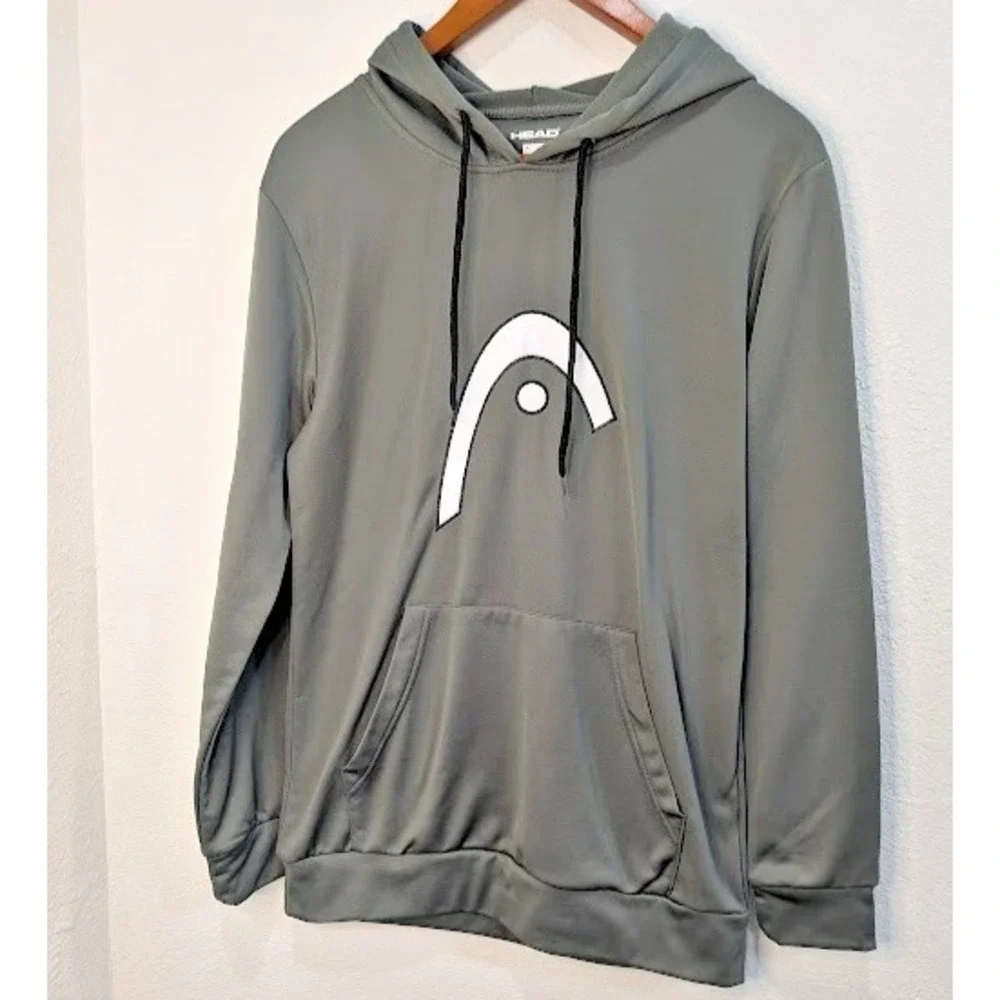 HEAD‎ Brand LOGO Pullover Hoodie Sweatshirt Mens Size SMALL Olive Green EUC